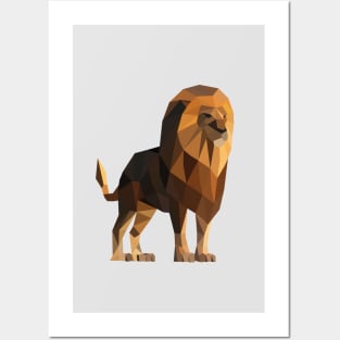 Geometric Lion Posters and Art